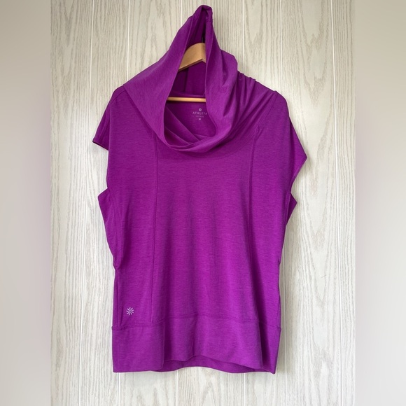 Athleta Cowl Neck Top Size Medium Violet  Sleeveless Summer Back Hood HG-1 LNC - Picture 1 of 3